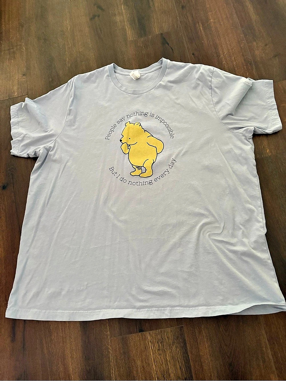 Bella Canvas Unisex Winnie the Pooh Graphic T-Shirt Gray/Blue Size 4x